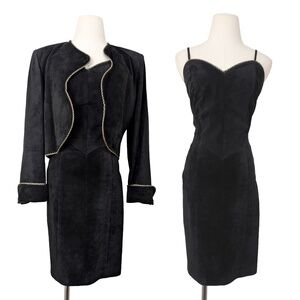 Danier Leather Suede Mini Dress Blazer Set Size Medium